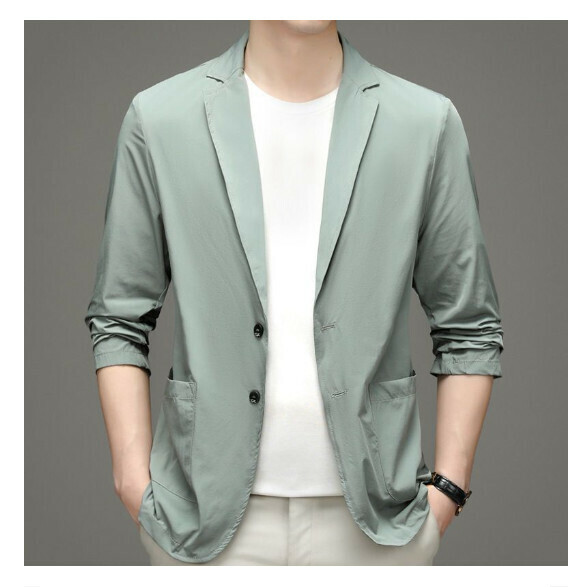 熱賣商務休閒西服上衣外套【M-4XL】【8888綠色】 (下單後聯絡客服確認發貨尺碼) 