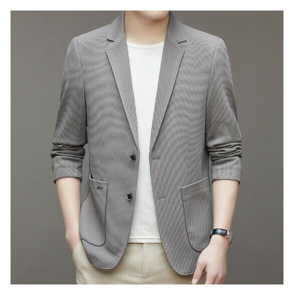 熱賣商務休閒西服上衣外套【M-4XL】【2023烟灰】 (下單後聯絡客服確認發貨尺碼) 