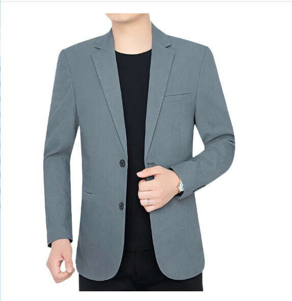 熱賣商務休閒西服上衣外套【M-4XL】【89602藍灰】 (下單後聯絡客服確認發貨尺碼) 