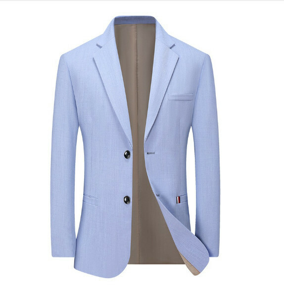熱賣商務休閒西服上衣外套【M-4XL】【18303淺蘭】 (下單後聯絡客服確認發貨尺碼) 