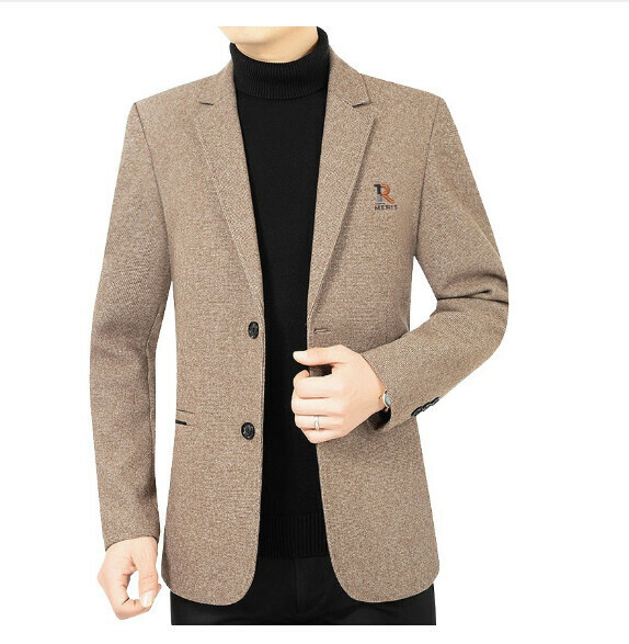 熱賣商務休閒西服上衣外套【M-3XL】【XZ62188淺咖】 (下單後聯絡客服確認發貨尺碼) 