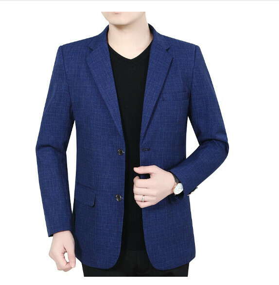 Hot selling business casual suit tops and jackets [M-4XL] [1712 blue] (contact customer service after placing the order to confirm the delivery size)