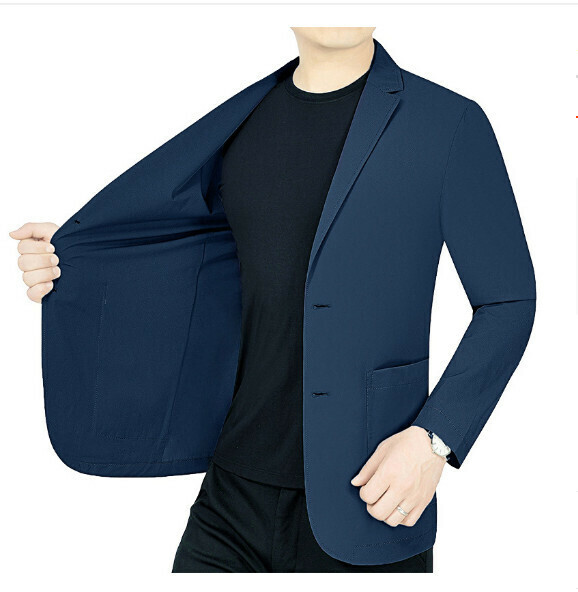Hot selling business casual suit tops and jackets [M-4XL] [73521 blue] (contact customer service after placing the order to confirm the delivery size)