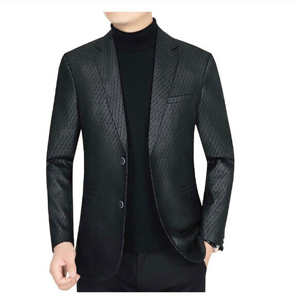 Hot selling business casual suit tops and jackets [M-4XL] [82261 black] (contact customer service after placing the order to confirm the delivery size)