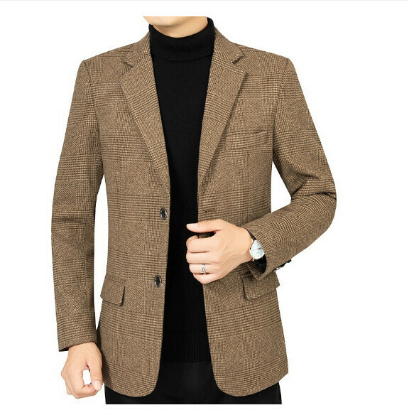 Hot selling business casual suit tops and jackets [M-3XL] [Coffee color] (contact customer service after placing the order to confirm the delivery size)