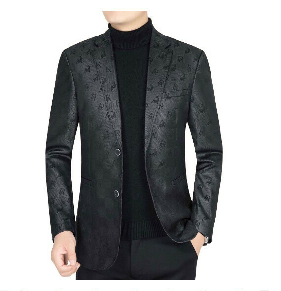 Hot selling business casual suit tops and jackets [M-4XL] [82262 black] (contact customer service after placing the order to confirm the delivery size)