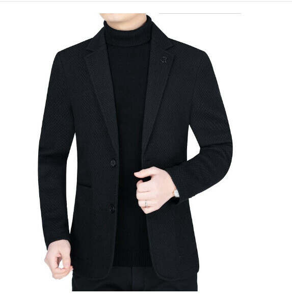 Hot selling business casual suit tops and jackets [M-4XL] [62972 black] (contact customer service after placing the order to confirm the delivery size)