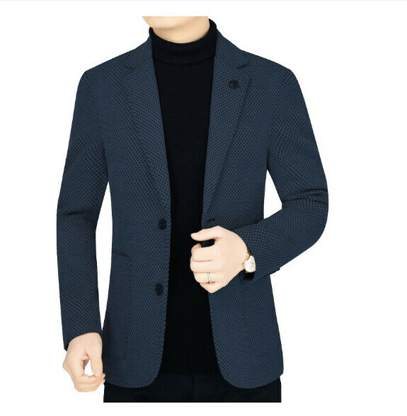 Hot selling business casual suit tops and jackets [M-4XL] [62972 Navy Blue] (contact customer service after placing the order to confirm the delivery size)
