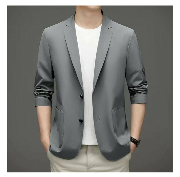 Hot selling business casual suit tops and jackets [M-5XL] [N72274 dark gray] (contact customer service after placing the order to confirm the delivery size)