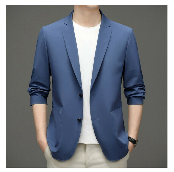 Hot selling business casual suit tops and jackets [M-5XL] [N72274 Navy Blue] (contact customer service after placing the order to confirm the delivery size)