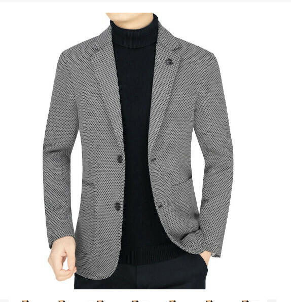 Hot selling business casual suit tops and jackets [M-4XL] [62972 Gray] (contact customer service after placing the order to confirm the delivery size)