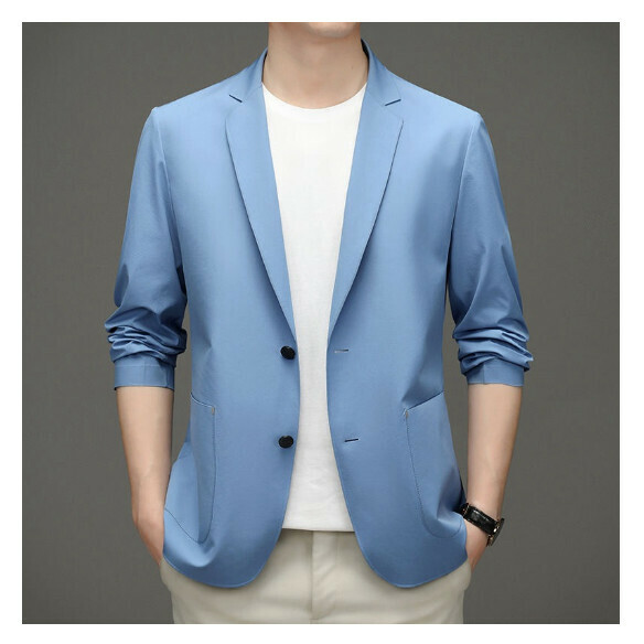 Hot selling business casual suit tops and jackets [M-5XL] [N72274 light blue] (contact customer service after placing the order to confirm the delivery size)
