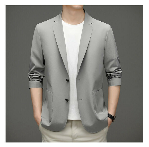 Hot selling business casual suit tops and jackets [M-5XL] [N72274 gray] (contact customer service after placing the order to confirm the delivery size)