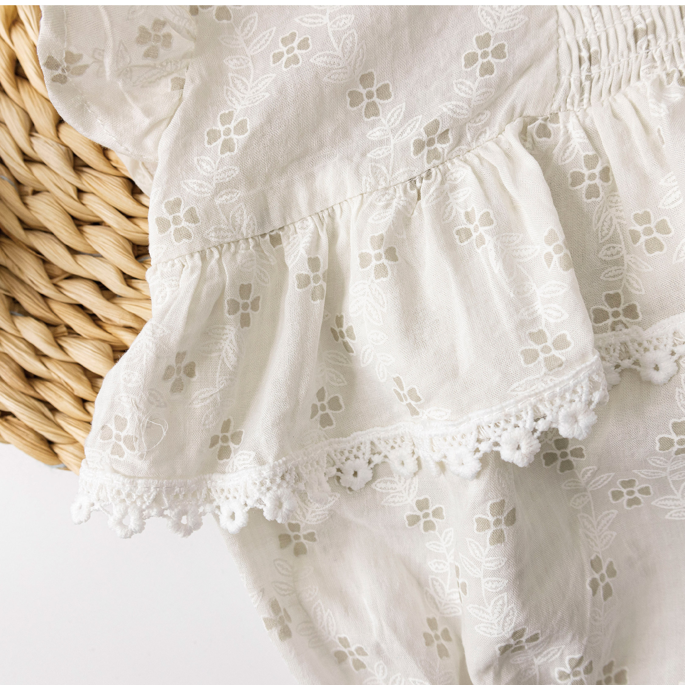 【JG0437】日系滿版花草荷葉拼接包屁衣