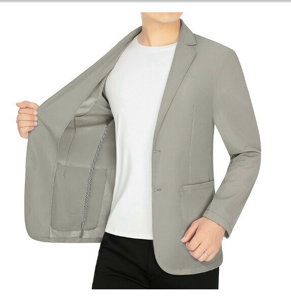 Hot selling business casual suit tops and jackets [M-4XL] [XZ1763 light gray] (contact customer service after placing the order to confirm the delivery size)