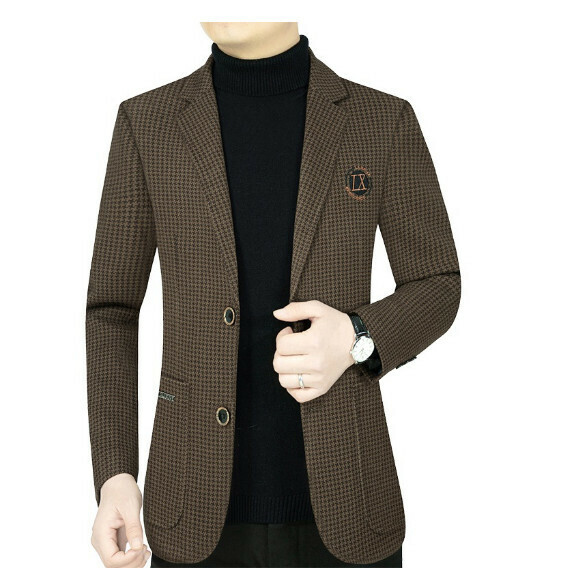 Hot selling business casual suit tops and jackets [M-4XL] [202135 Dark Coffee] (contact customer service after placing the order to confirm the delivery size)