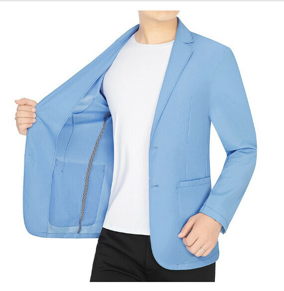 Hot selling business casual suit tops and jackets [M-4XL] [XZ1763 light blue] (contact customer service after placing the order to confirm the delivery size)