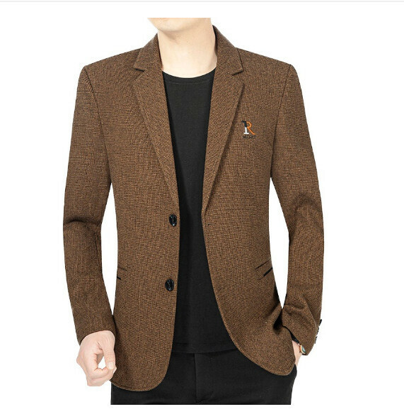 Hot selling business casual suit tops and jackets [M-4XL] [XZ1762 Dark Coffee] (contact customer service after placing the order to confirm the delivery size)