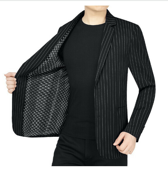 Hot selling business casual suit tops and jackets [M-4XL] [59576 black] (contact customer service after placing the order to confirm the delivery size)