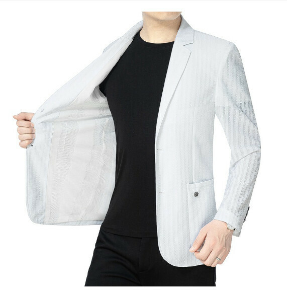 Hot selling business casual suit tops and jackets [M-4XL] [202201 white] (contact customer service after placing the order to confirm the delivery size)
