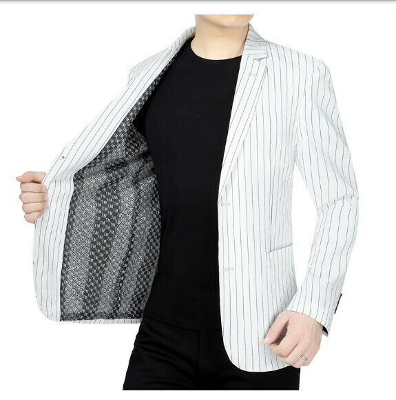Hot selling business casual suit tops and jackets [M-4XL] [59576 white] (contact customer service after placing the order to confirm the delivery size)