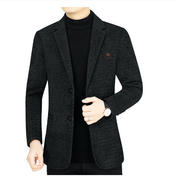 Hot selling business casual suit tops and jackets [M-3XL] [XZ1758 black and gray] (contact customer service after placing the order to confirm the delivery size)