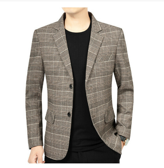 熱賣商務休閒西服上衣外套【M-4XL】【1748咖色】 (下單後聯絡客服確認發貨尺碼) 