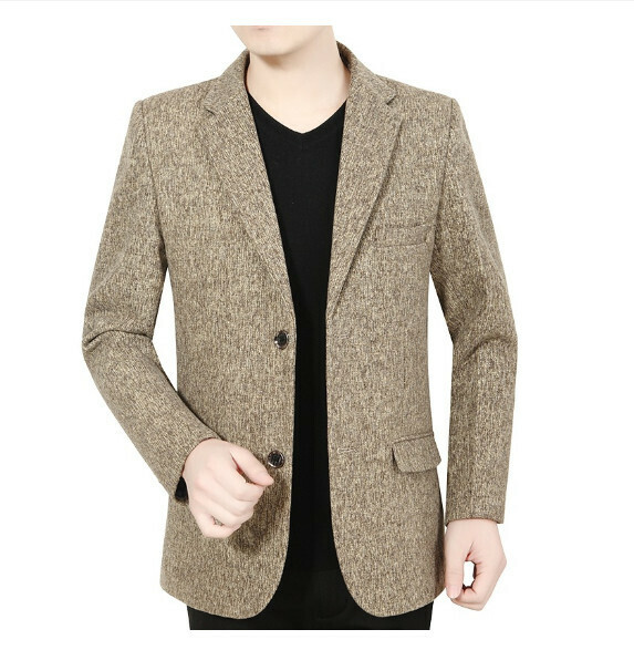 熱賣商務休閒西服上衣外套【M-3XL】【卡其】 (下單後聯絡客服確認發貨尺碼) 