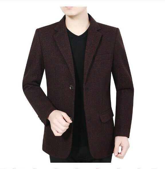 熱賣商務休閒西服上衣外套【M-3XL】【酒紅】 (下單後聯絡客服確認發貨尺碼) 