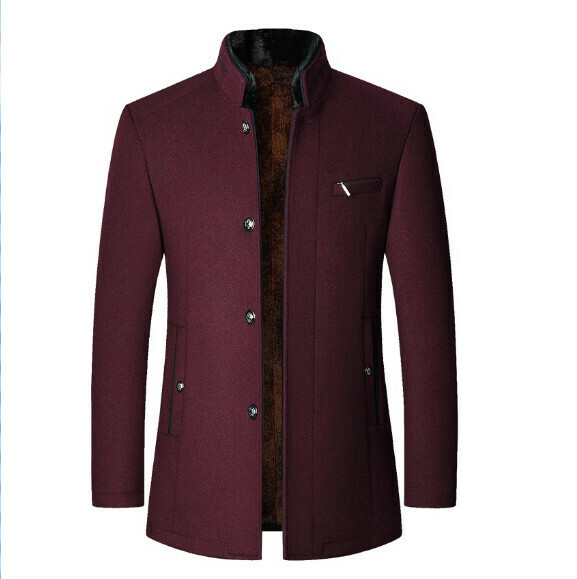 熱賣休閒夾克上衣外套【M-4XL】【酒紅-加絨加厚】 (下單後聯絡客服確認發貨尺碼) 