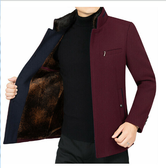 熱賣休閒夾克上衣外套【M-4XL】【酒紅-加絨加厚】 (下單後聯絡客服確認發貨尺碼) 