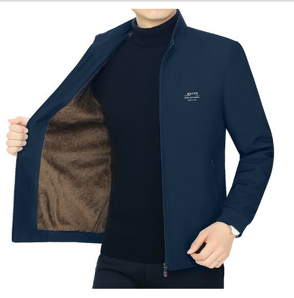熱賣休閒夾克上衣外套【M-4XL】【JK602藏藍-加絨】 (下單後聯絡客服確認發貨尺碼) 