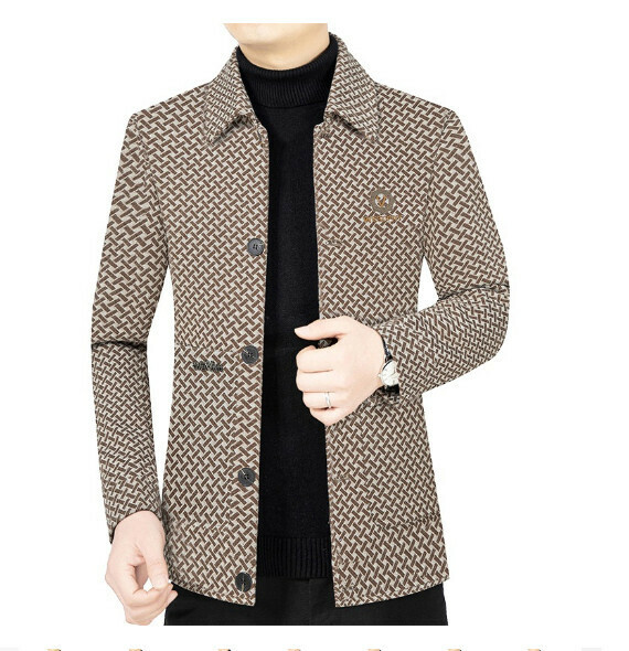 Hot selling casual jacket tops [M-4XL] [29141 coffee color] (contact customer service after placing the order to confirm the delivery size)