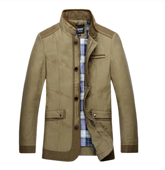 Hot selling casual thickened jacket tops [M-4XL] [Khaki-Spring and Autumn Thin Style] (contact customer service after placing the order to confirm the delivery size)
