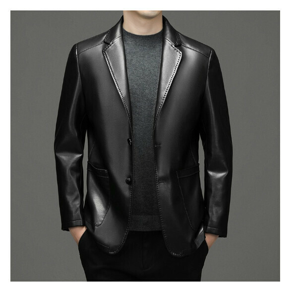 Hot selling leather casual jacket [M-4XL] [72325 black] (contact customer service after placing the order to confirm the delivery size)