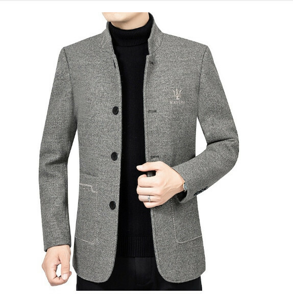 Hot selling casual thickened jacket tops [M-4XL] [1856 light gray] (contact customer service after placing the order to confirm the delivery size)