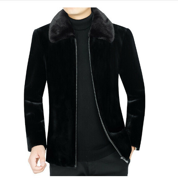 Hot selling fur casual jacket [M-4XL] [802 gold mink lapel] (contact customer service after placing the order to confirm the delivery size)