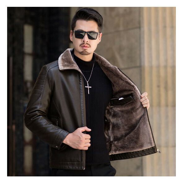 Hot selling leather casual jacket [M-4XL] [PY3301 pickles] (contact customer service after placing the order to confirm the delivery size)