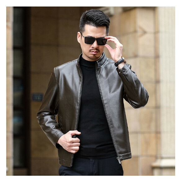 Hot selling leather casual jacket [M-4XL] [PY3302 pickles] (contact customer service after placing the order to confirm the delivery size)