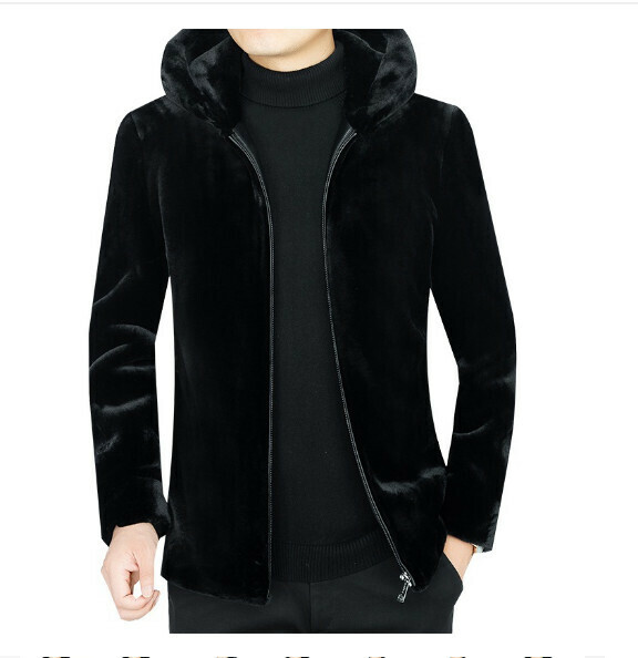 Hot selling fur casual jacket [M-4XL] [801 gold mink velvet hooded] (contact customer service after placing the order to confirm the delivery size)