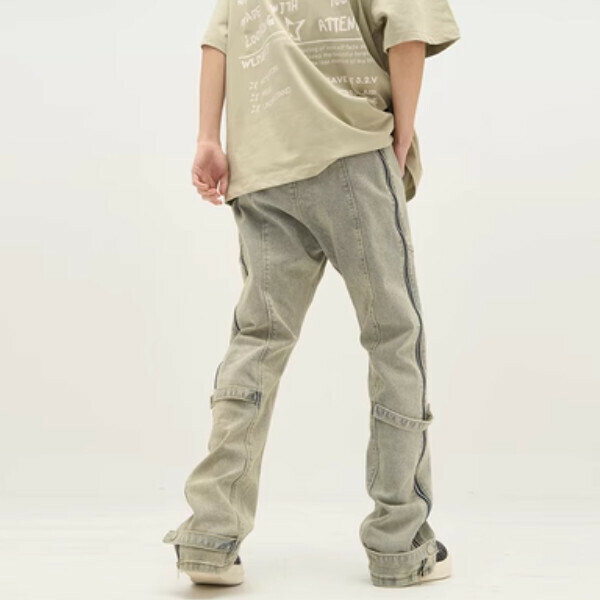 Hot selling Pi Shuai street yellow mud dyed work jeans [retro color S-2XL, please confirm the delivery size with customer service after placing the order]