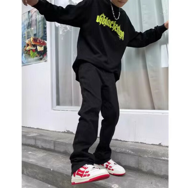 Hot selling Pi Shuai high street vibe style jeans [black plus velvet size S-2XL, please confirm the delivery size with customer service after placing the order]
