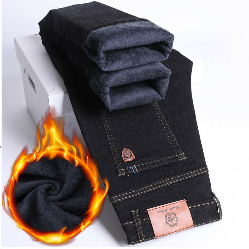 Hot selling loose casual jeans trousers [982 plus velvet black, size 28-40] [contact customer service after placing the order to confirm the delivery size]