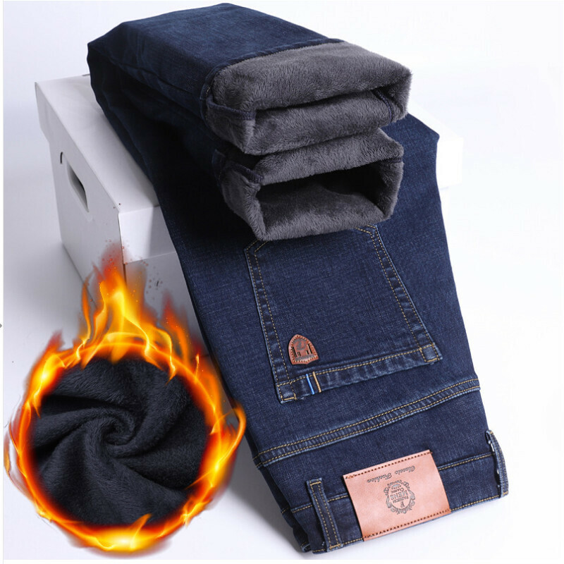 Hot selling loose casual jeans trousers [982 plus velvet blue size 28-40] [contact customer service after placing the order to confirm the delivery size]