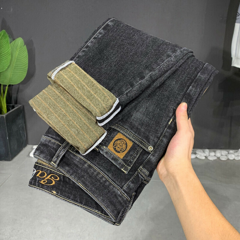 Hot selling casual jeans trousers [D067 black gray size 28-38] [contact customer service after placing the order to confirm the delivery size]