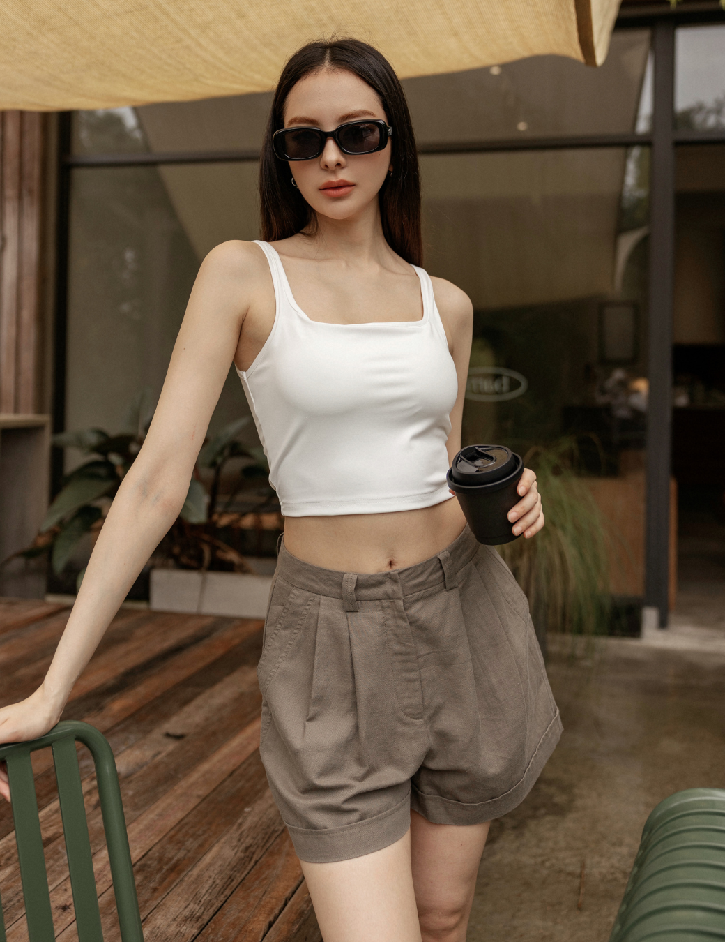 方領Bra top背心（白色/3尺寸）