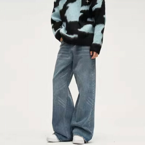 Hot selling Piushuai retro jeans [Blue size S-2XL, please confirm the delivery size with customer service after placing the order]