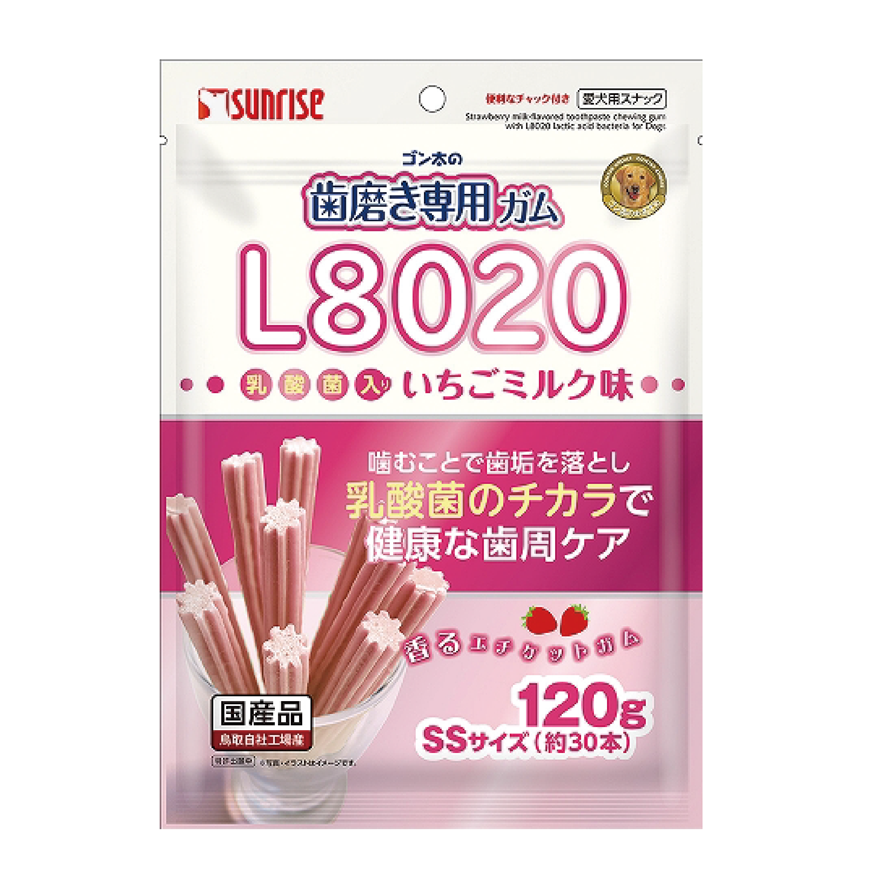 Sunrise|小型犬專用 L8020乳酸菌 士多碑梨潔齒棒 30本 (SUN-5731)
