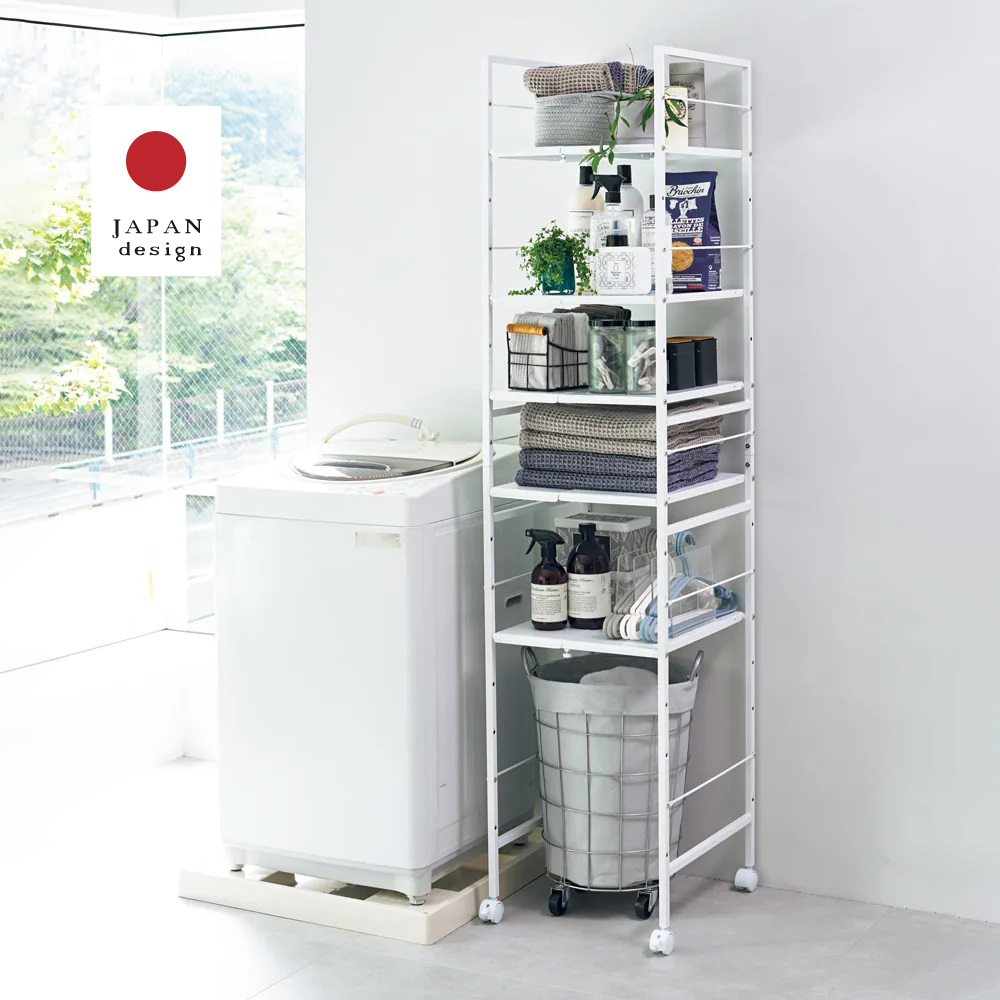 橫向伸縮調節式五層落地置物收納架 高180cm