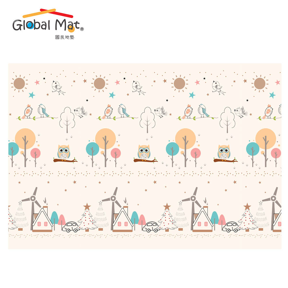 限時免運【Global mat】國民地墊 XPE 大尺寸 1cm 輕量型摺疊地墊 - 聖誕城市 (180 x 160 x 1cm)  B3